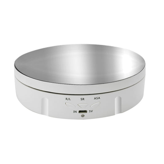 14.6cm USB Electric Rotating Turntable Display Stand Video Shooting Props Turntable for Photography, Load: 10kg(White Mirror) by buy2fix