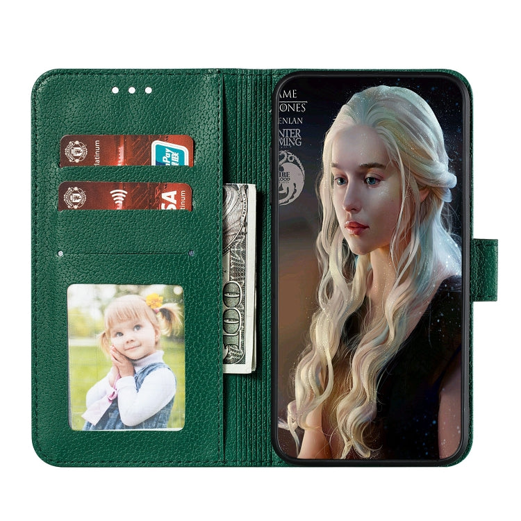 For Galaxy A20s Feather Pattern Litchi Texture Horizontal Flip Leather Case with Holder & Wallet & Card Slots(Green) by buy2fix