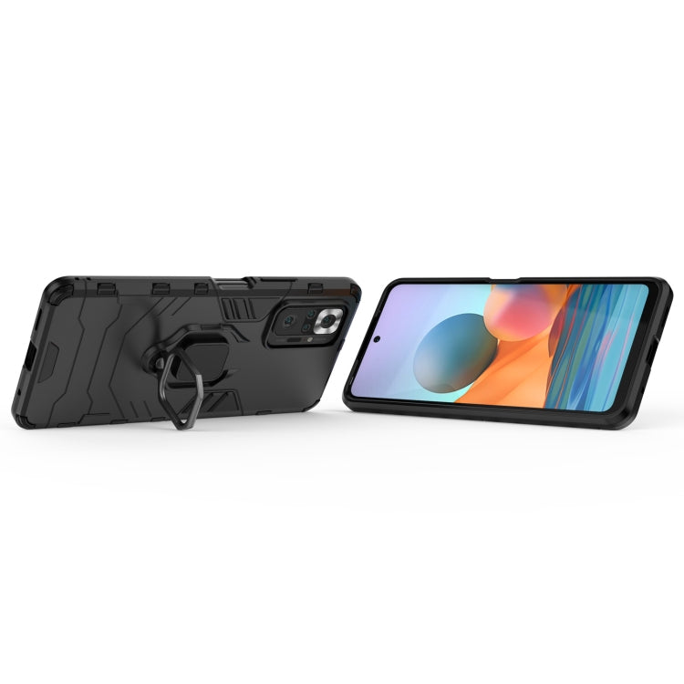 For Xiaomi Redmi Note 10 Pro PC + TPU Shockproof Protective Case with Magnetic Ring Holder(Black) by buy2fix