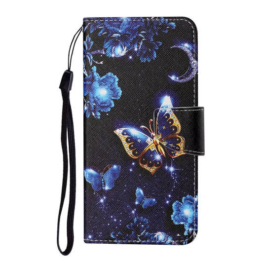 For Xiaomi Poco X3 NFC Colored Drawing Pattern Horizontal Flip Leather Case with Holder & Card Slots & Wallet & Lanyard(Moon Butterfly) by buy2fix