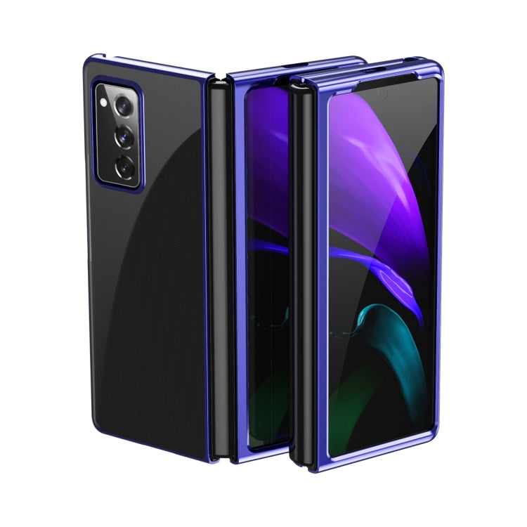 For Samsung Galaxy Z Fold2 5G Ultra-thin Electroplated Transparent Folding Case(Blue) by buy2fix
