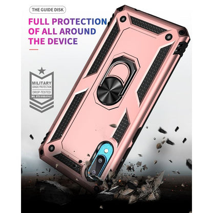 For Samsung Galaxy A02 / M02 Shockproof TPU + PC Protective Case with 360 Degree Rotating Holder(Rose Gold) by buy2fix