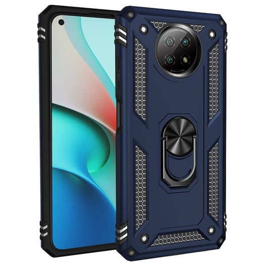 For Xiaomi Redmi Note 9 Shockproof TPU + PC Protective Case with 360 Degree Rotating Holder(Blue) by buy2fix
