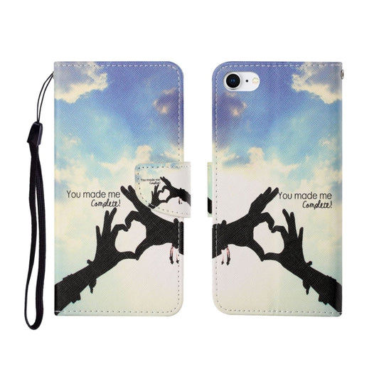 For iPhone SE (2020)/ 7 /8 Painted Pattern Horizontal Flip Leathe Case(Finger) by buy2fix