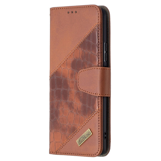 For Xiaomi Redmi Note 10 Pro Matching Color Crocodile Texture Horizontal Flip PU Leather Case with Wallet & Holder & Card Slots(Brown) by buy2fix