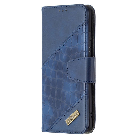 For Huawei P50 Pro Matching Color Crocodile Texture Horizontal Flip PU Leather Case with Wallet & Holder & Card Slots(Blue) by buy2fix