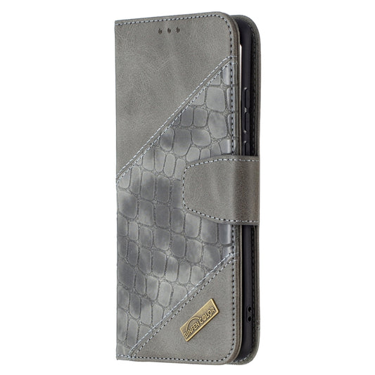 For Huawei P50 Pro Matching Color Crocodile Texture Horizontal Flip PU Leather Case with Wallet & Holder & Card Slots(Grey) by buy2fix