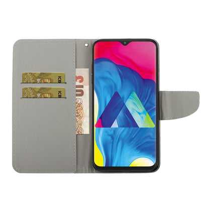 For Samsung Galaxy A40 Colored Drawing Pattern Horizontal Flip Leather Case with Holder & Card Slots & Wallet & Lanyard(Squint Cat) by buy2fix