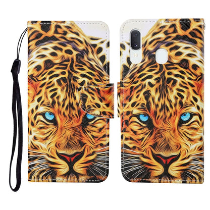 For Samsung Galaxy A40 Colored Drawing Pattern Horizontal Flip Leather Case with Holder & Card Slots & Wallet & Lanyard(Yellow Leopard) by buy2fix