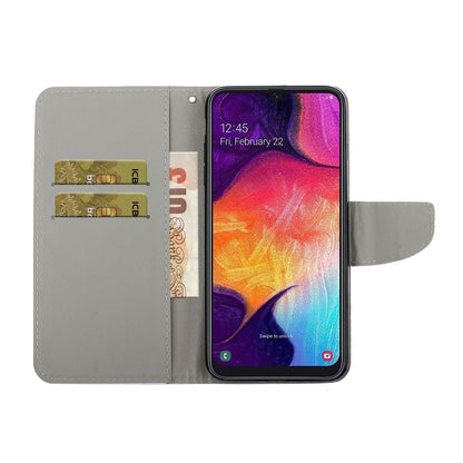For Samsung Galaxy A50 / A30s Colored Drawing Pattern Horizontal Flip Leather Case with Holder & Card Slots & Wallet & Lanyard(Squint Cat) by buy2fix