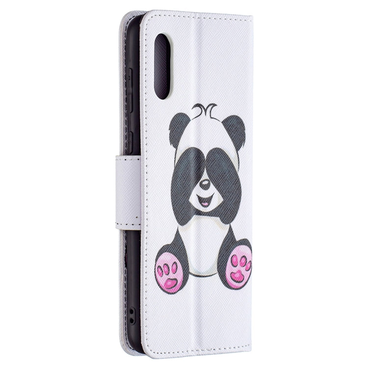 For Samsung Galaxy A02 / M02 Colored Drawing Pattern Horizontal Flip Leather Case with Holder & Card Slots & Wallet(Panda) by buy2fix