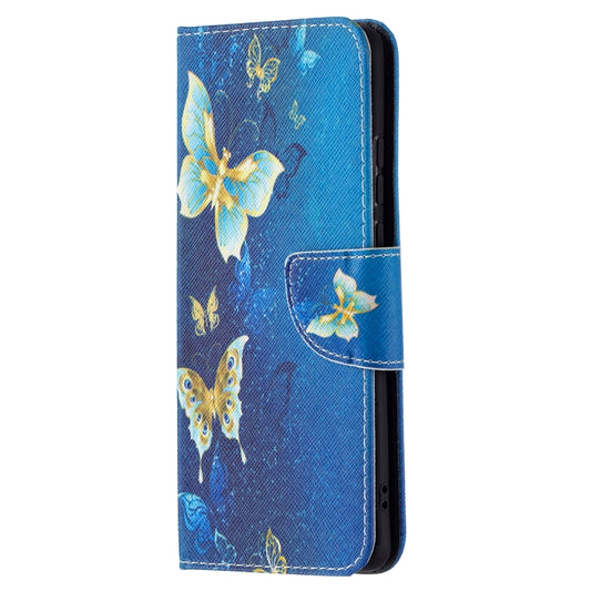 For Huawei P50 Pro Colored Drawing Pattern Horizontal Flip Leather Case with Holder & Card Slots & Wallet(Gold Butterfly) by buy2fix