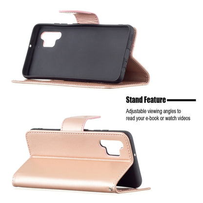 For Samsung Galaxy A32 4G Two Butterflies Embossing Pattern Horizontal Flip Leather Case with Holder & Card Slot & Wallet & Lanyard(Rose Gold) by buy2fix