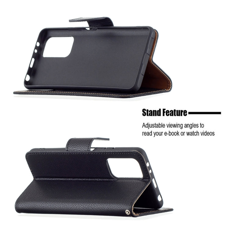 For Xiaomi Redmi Note 10 Pro Litchi Texture Pure Color Horizontal Flip Leather Case with Holder & Card Slots & Wallet & Lanyard(Black) by buy2fix