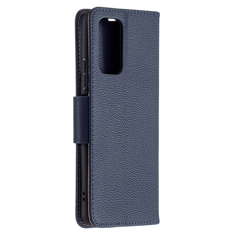 For Xiaomi Redmi Note 10 Pro Litchi Texture Pure Color Horizontal Flip Leather Case with Holder & Card Slots & Wallet & Lanyard(Dark Blue) by buy2fix