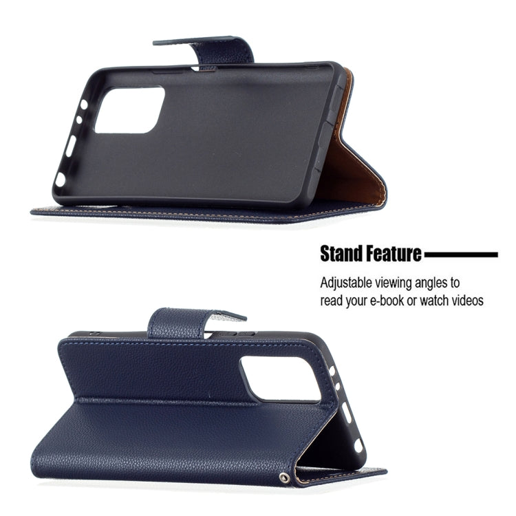 For Xiaomi Redmi Note 10 Pro Litchi Texture Pure Color Horizontal Flip Leather Case with Holder & Card Slots & Wallet & Lanyard(Dark Blue) by buy2fix