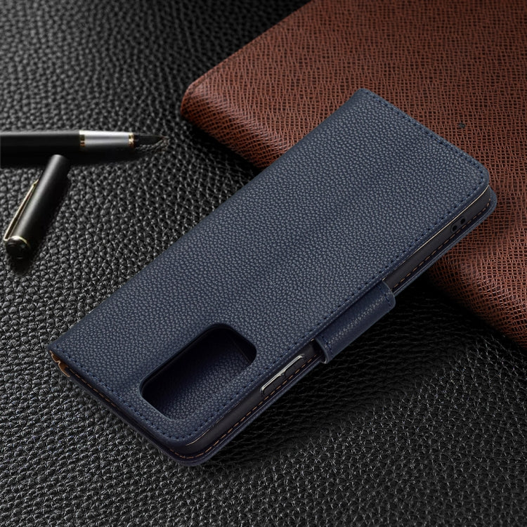 For Xiaomi Redmi Note 10 Pro Litchi Texture Pure Color Horizontal Flip Leather Case with Holder & Card Slots & Wallet & Lanyard(Dark Blue) by buy2fix