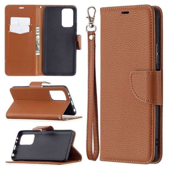 For Xiaomi Redmi Note 10 Pro Litchi Texture Pure Color Horizontal Flip Leather Case with Holder & Card Slots & Wallet & Lanyard(Brown)