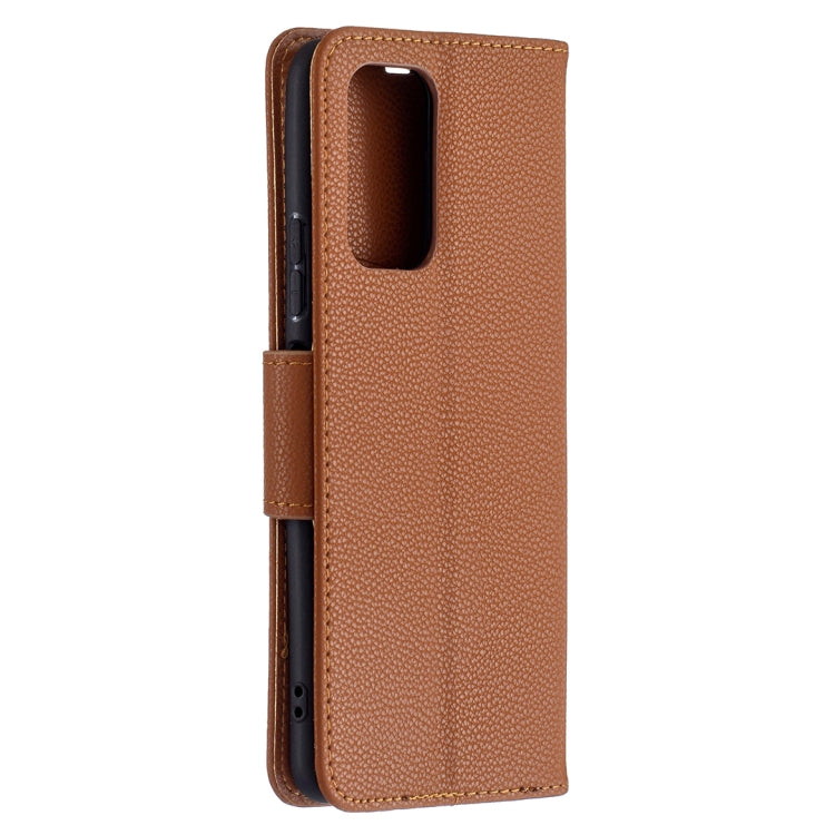 For Xiaomi Redmi Note 10 Pro Litchi Texture Pure Color Horizontal Flip Leather Case with Holder & Card Slots & Wallet & Lanyard(Brown) by buy2fix