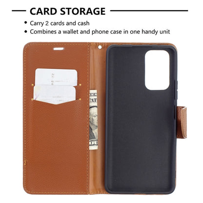 For Xiaomi Redmi Note 10 Pro Litchi Texture Pure Color Horizontal Flip Leather Case with Holder & Card Slots & Wallet & Lanyard(Brown) by buy2fix
