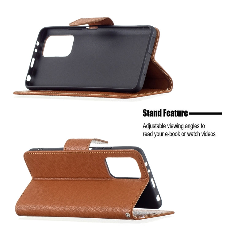 For Xiaomi Redmi Note 10 Pro Litchi Texture Pure Color Horizontal Flip Leather Case with Holder & Card Slots & Wallet & Lanyard(Brown) by buy2fix