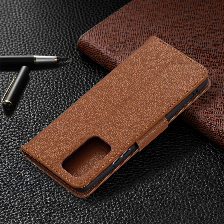 For Xiaomi Redmi Note 10 Pro Litchi Texture Pure Color Horizontal Flip Leather Case with Holder & Card Slots & Wallet & Lanyard(Brown) by buy2fix