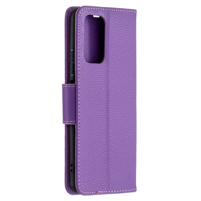 For Xiaomi Redmi Note 10 Pro Litchi Texture Pure Color Horizontal Flip Leather Case with Holder & Card Slots & Wallet & Lanyard(Purple) by buy2fix