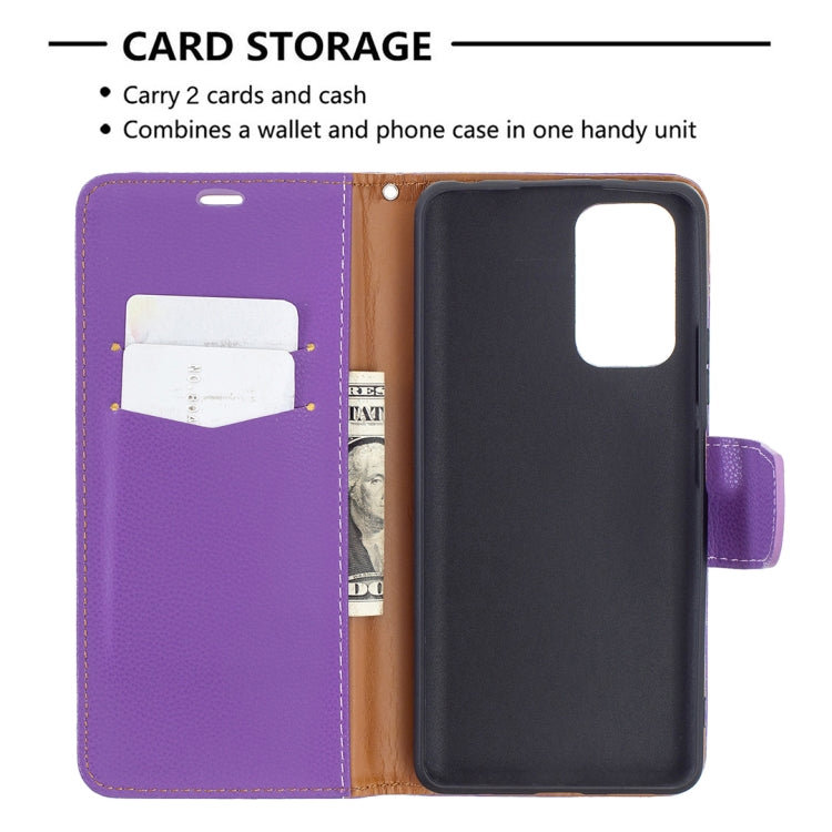 For Xiaomi Redmi Note 10 Pro Litchi Texture Pure Color Horizontal Flip Leather Case with Holder & Card Slots & Wallet & Lanyard(Purple) by buy2fix
