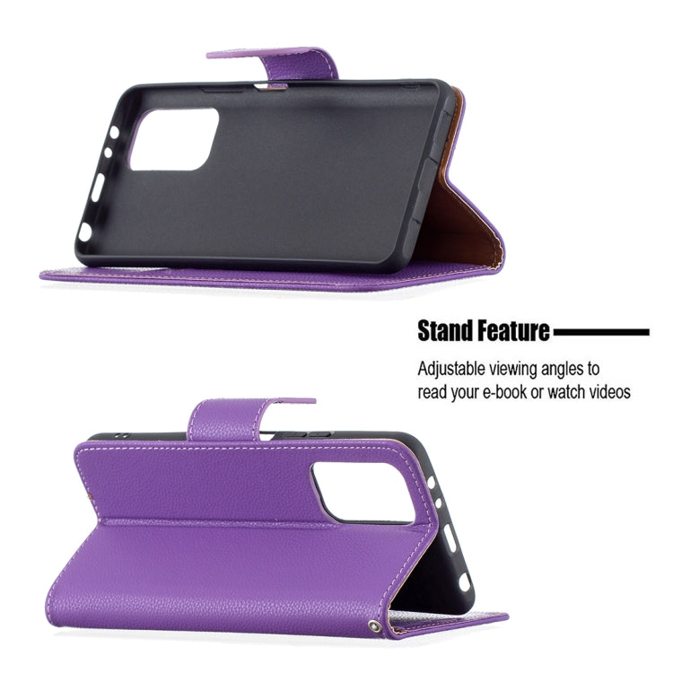 For Xiaomi Redmi Note 10 Pro Litchi Texture Pure Color Horizontal Flip Leather Case with Holder & Card Slots & Wallet & Lanyard(Purple) by buy2fix