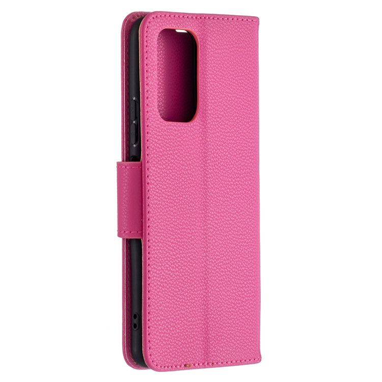 For Xiaomi Redmi Note 10 Pro Litchi Texture Pure Color Horizontal Flip Leather Case with Holder & Card Slots & Wallet & Lanyard(Rose Red) by buy2fix