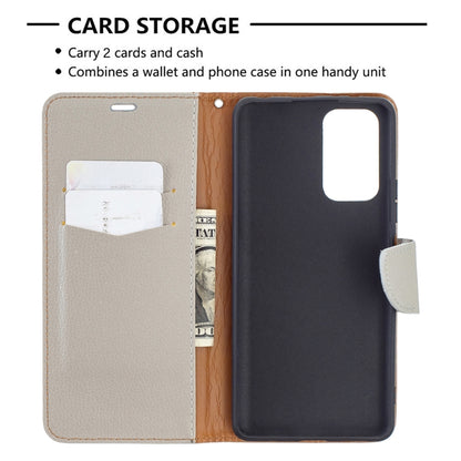 For Xiaomi Redmi Note 10 Pro Litchi Texture Pure Color Horizontal Flip Leather Case with Holder & Card Slots & Wallet & Lanyard(Grey) by buy2fix