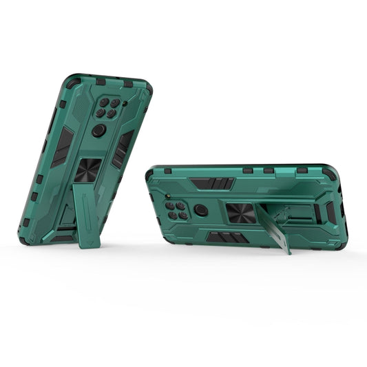 For Xiaomi Redmi Note 9 Supersonic PC + TPU Shock-proof Protective Case with Holder(Green) by buy2fix