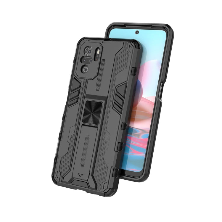 For Xiaomi Redmi Note 10 4G Supersonic PC + TPU Shock-proof Protective Case with Holder(Green) by buy2fix