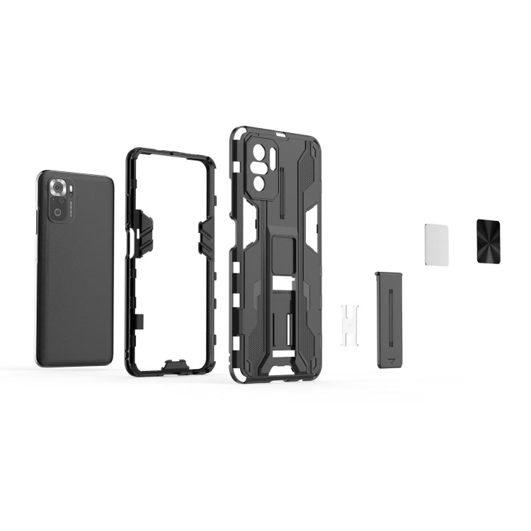 For Xiaomi Redmi Note 10 4G Supersonic PC + TPU Shock-proof Protective Case with Holder(Green) by buy2fix
