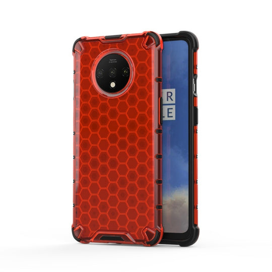 For OnePlus 7T Shockproof Honeycomb PC + TPU Case(Red)