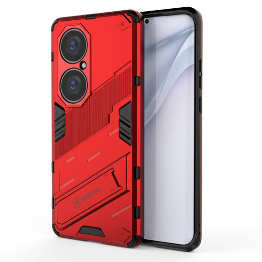 For Huawei P50 Pro Punk Armor 2 in 1 PC + TPU Shockproof Case with Invisible Holder(Red)