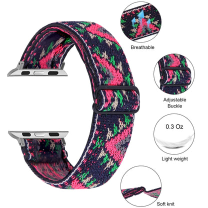 Elastic Watch Band For Apple Watch Series 7 45mm / 6 & SE & 5 & 4 44mm / 3 & 2 & 1 42mm(08) by buy2fix