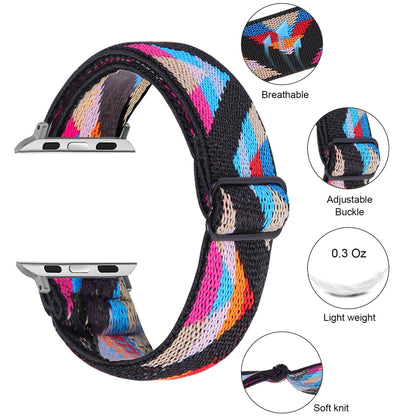 Elastic Watch Band For Apple Watch Ultra 49mm&Watch Ultra 2 49mm / Series 9&8&7 45mm / SE 3&SE 2&6&SE&5&4 44mm / 3&2&1 42mm(10) by buy2fix