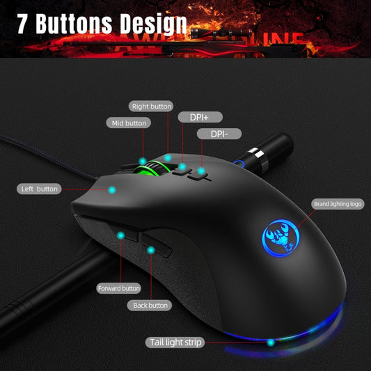 HXSJ P6+V100+A883 Keyboard Mouse Converter + One-handed Keyboard + Gaming Mouse Set by HXSJ