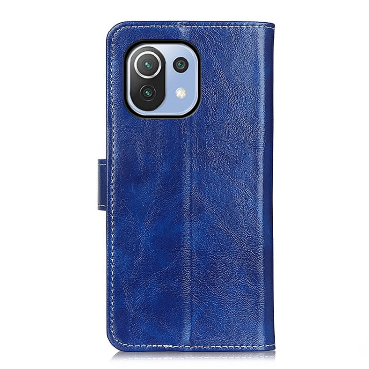For Xiaomi Mi 11 Lite 5G / 4G Retro Crazy Horse Texture Horizontal Flip Leather Case with Holder & Card Slots & Photo Frame & Wallet(Blue) by buy2fix
