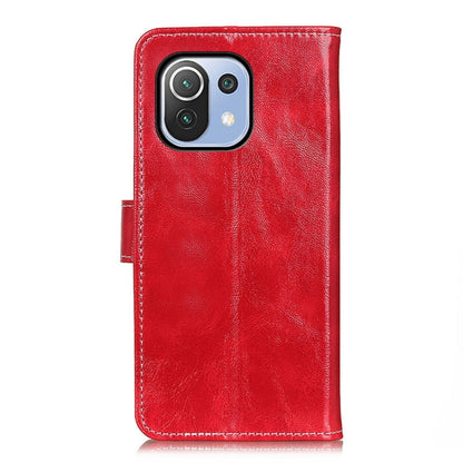 For Xiaomi Mi 11 Lite 5G / 4G Retro Crazy Horse Texture Horizontal Flip Leather Case with Holder & Card Slots & Photo Frame & Wallet(Red) by buy2fix