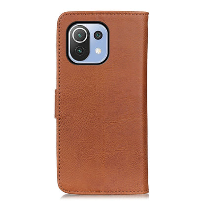 For Xiaomi Mi 11 Lite 5G / 4G KHAZNEH Cowhide Texture Horizontal Flip Leather Case with Holder & Card Slots & Wallet(Brown) by buy2fix