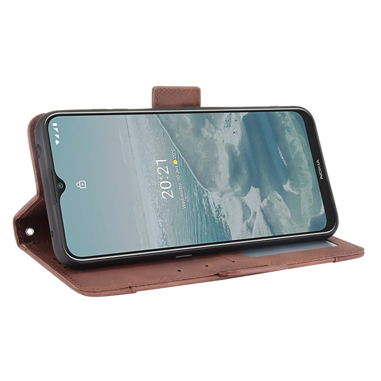 For Nokia G10 / G20 / 6.3 Skin Feel Calf Pattern Horizontal Flip Leather Case with Holder & Card Slots & Photo Frame(Brown) - Mobile Accessories by buy2fix | Online Shopping UK | buy2fix