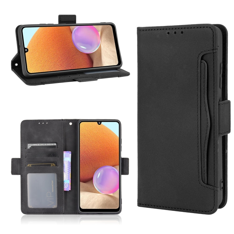 For Samsung Galaxy A32 4G Skin Feel Calf Pattern Horizontal Flip Leather Case with Holder & Card Slots & Photo Frame(Black) by buy2fix