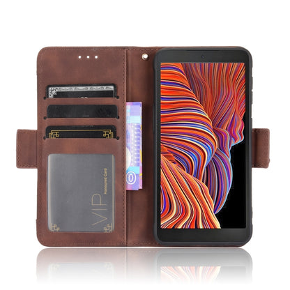 For Samsung Galaxy Xcover 5 Skin Feel Calf Pattern Horizontal Flip Leather Case with Holder & Card Slots & Photo Frame(Brown) by buy2fix