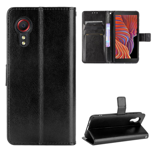 For Samsung Galaxy Xcover 5 Retro Crazy Horse Texture Horizontal Flip Leather Case with Holder & Card Slots & Photo Frame(Black) by buy2fix