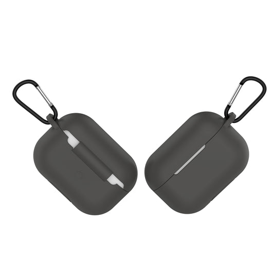 Solid Color Silicone Earphone Protective Case for AirPods Pro, with Hook(Dark Gray) by buy2fix