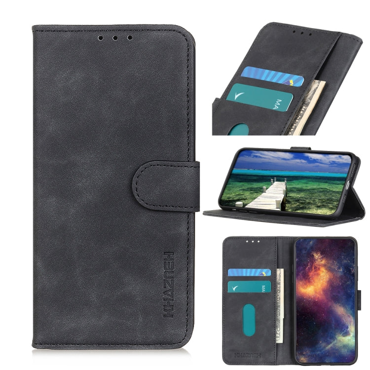 For Samsung Galaxy S21 FE KHAZNEH Retro Texture PU + TPU Horizontal Flip Leather Case with Holder & Card Slots & Wallet(Black) by buy2fix