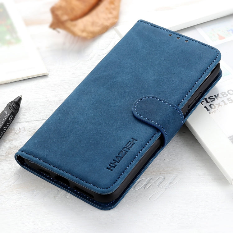 For Samsung Galaxy S21 FE KHAZNEH Retro Texture PU + TPU Horizontal Flip Leather Case with Holder & Card Slots & Wallet(Blue) by buy2fix
