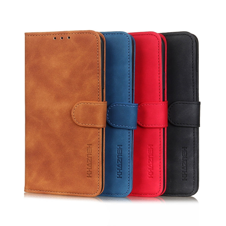 For Samsung Galaxy S21 FE KHAZNEH Retro Texture PU + TPU Horizontal Flip Leather Case with Holder & Card Slots & Wallet(Red) by buy2fix